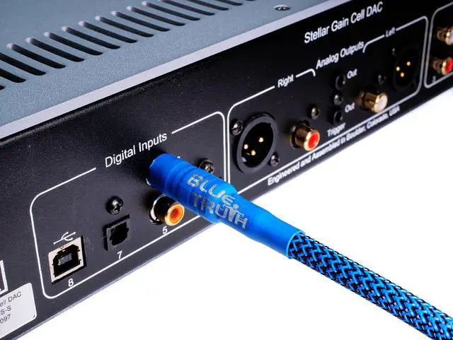 Alt view image 5 of 6 - Blue Truth Digital Coax Cable - High-End, High-Performance, Silver/Copper Hybrid, Low-Capacitance, Premium Coaxial Cable (RCA Cable) - 3 Feet
