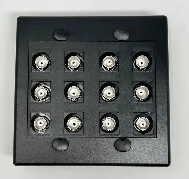 Main image of 12 Port BNC Female/Female HD-SDI Jack Wall Plate - Black