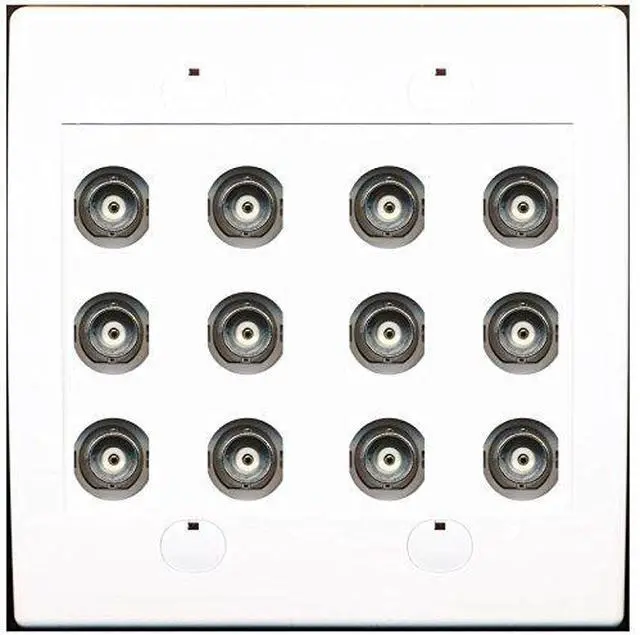 Main image of 12 Port BNC Female/Female HD-SDI Jack Wall Plate - White