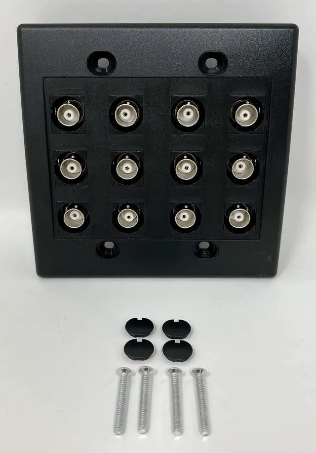 Alt view image 2 of 3 - 12 Port BNC Female/Female HD-SDI Jack Wall Plate - Black