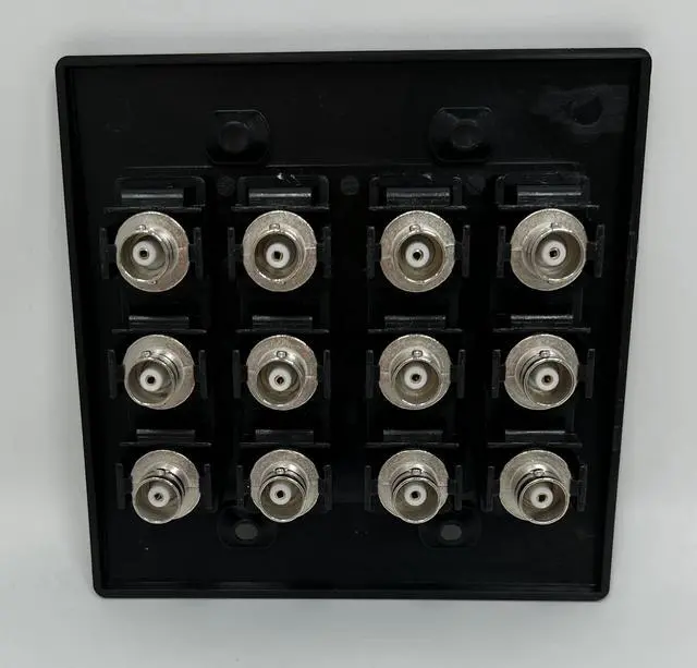 Alt view image 3 of 3 - 12 Port BNC Female/Female HD-SDI Jack Wall Plate - Black
