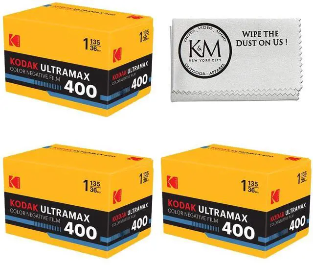 Main image of Eastman UltraMax 400 Color Negative Film | 35mm Roll Film (36 Exposures) 3 Rolls + Cloth