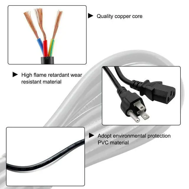 Alt view image 3 of 4 - 6ft AC Power Cord Cable Lead for Samson Resolv 65a Active Studio Monitor Speaker