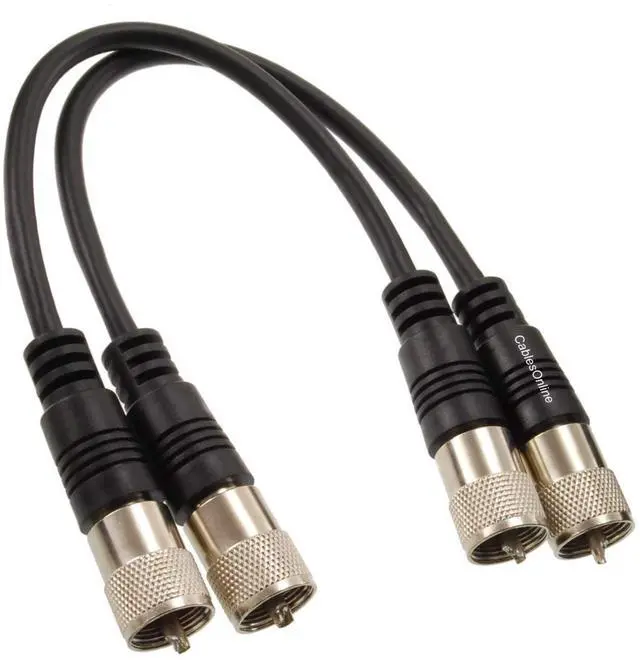 Main image of CablesOnline, 2-Pack 1ft RG8x Coax UHF (PL259) Male to UHF (PL259) Male 50-ohm Antenna Cables, R-U001-2