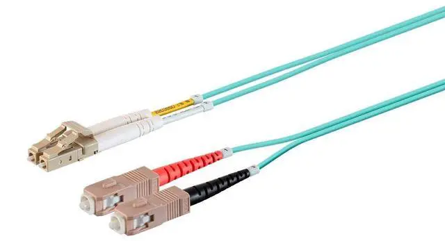 Main image of OM4 Fiber Optic Cable - 5M (Meter) - LC/UPC-SC/UPC, Multi Mode, Duplex, 50/125 Type, 2.0mm, PVC