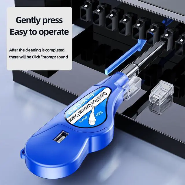 Alt view image 2 of 5 - Optical Fiber Connector Cleaner for MPO/MTP Connector,Fiber Endface Cleans,Over 500 Times Clean(Blue)
