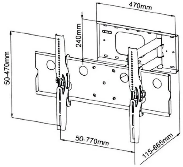 Alt view image 3 of 4 - Universal Full Motion Swivel Articulating Tilt Tilting Single Arm Extra Extended Extension Wall Mount Bracket for LED LCD Plasma TVs for 40" 41" 42" 43" 44" 45" 46" 47" 48" 49" 50" inches