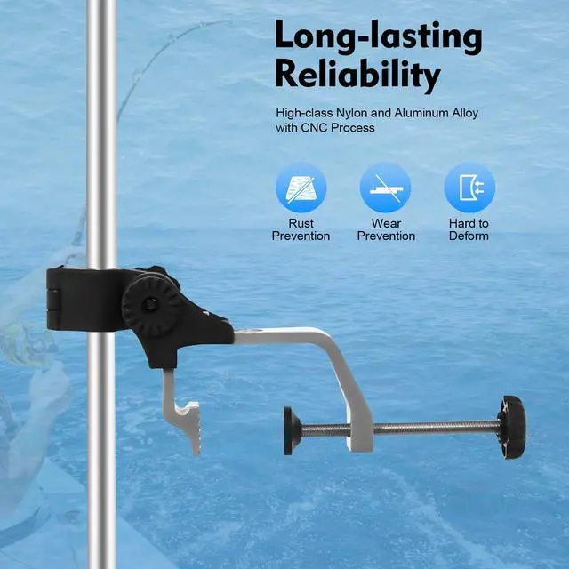 Alt view image 3 of 6 - Portable Transducer Pole Mount, Rotatable Fish Finder Mount, Transducer Mount 360° Adjustable Rotating, for Boat Canoe Kayak