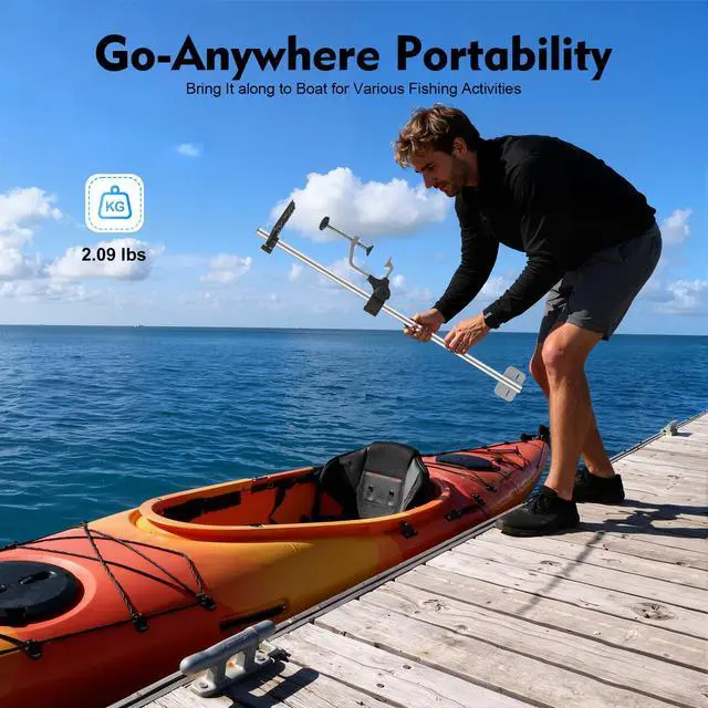 Alt view image 4 of 7 - Portable Fish Finder Bracket Transducer Bracket 360° Adjustable 31.5x5x2.6 Universal Portable Transducer Bracket