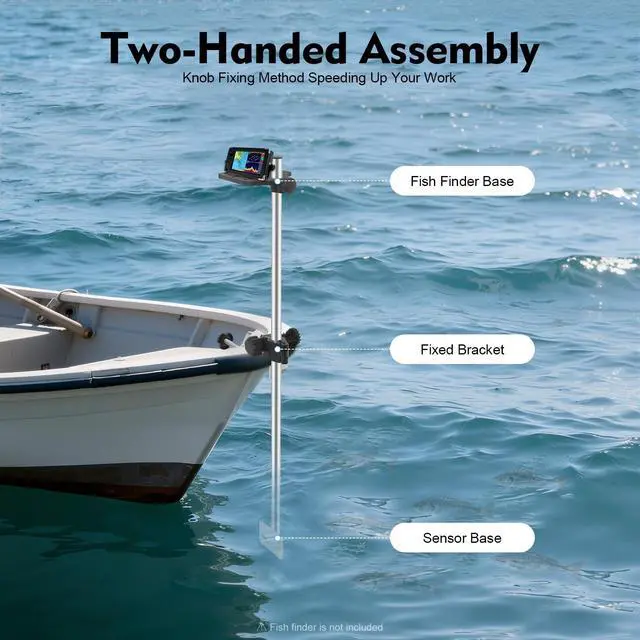 Alt view image 5 of 7 - Portable Fish Finder Bracket Transducer Bracket 360° Adjustable 31.5x5x2.6 Universal Portable Transducer Bracket