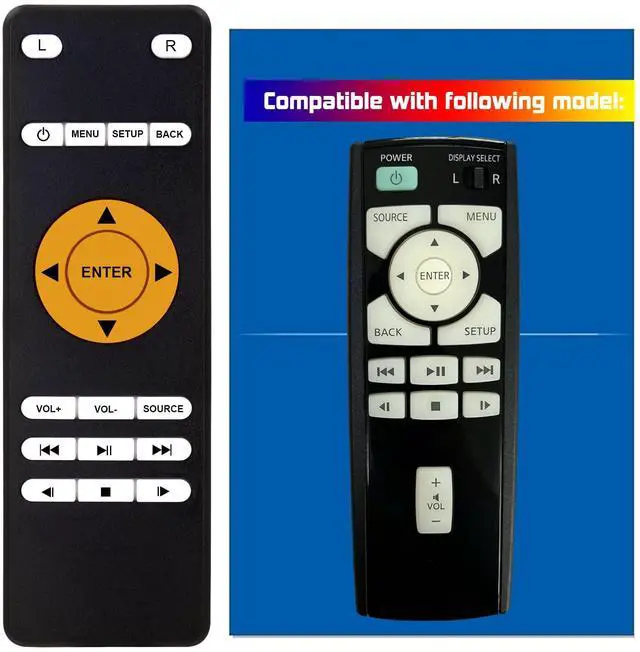 Main image of Replacement Remote Control for Infiniti Q70 Rear Entertainment DVD 2014 2015 2016 2017 2018 2019