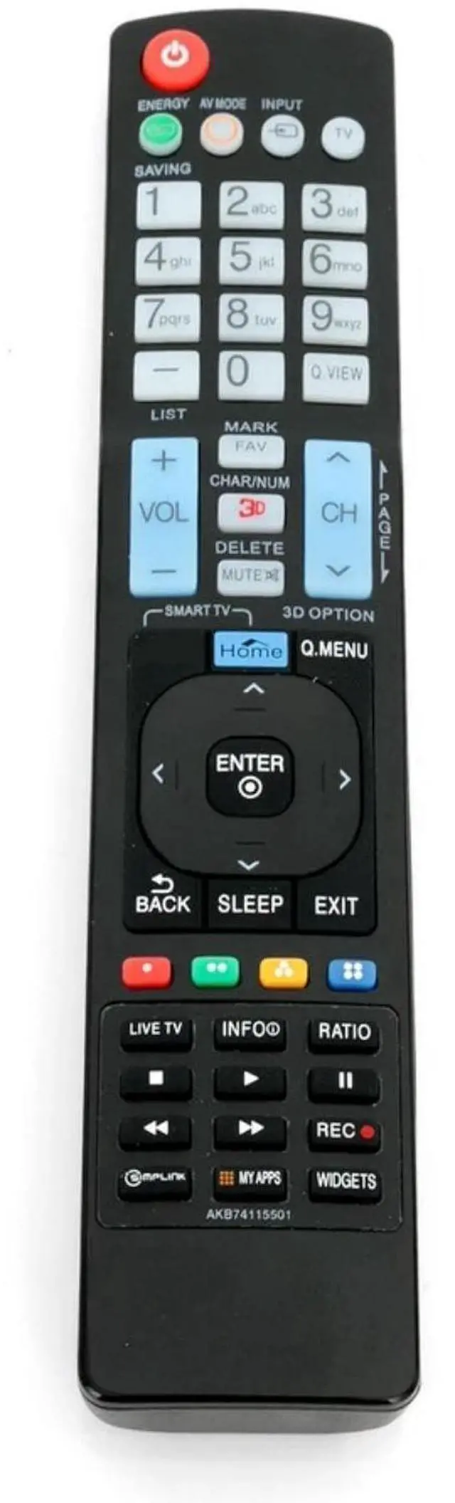Main image of AKB74115501 TV Remote Control for LG TV in Living Rooms or Rooms | Replacement Models AGF76692626 AKB69680409 AKB72914207 AKB72914278 AKB72915206 AKB73615321 AKB73615337