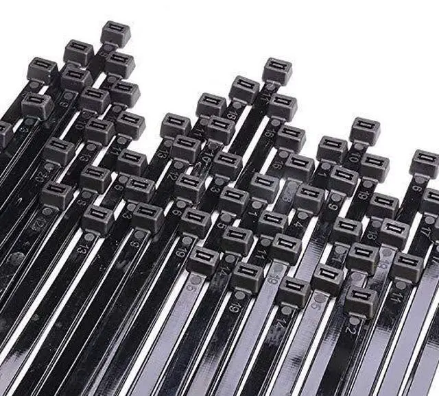 Main image of SYD Industrial Multi-Purpose Cable Ties (100 Piece) Black Self Locking Nylon Zip Ties (12", Black)