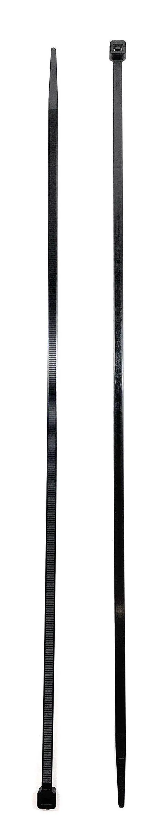 Main image of 14" Cable Ties (.189 Width) High UV Resistant Zip Ties 50# Tensile Black (50 Pieces)