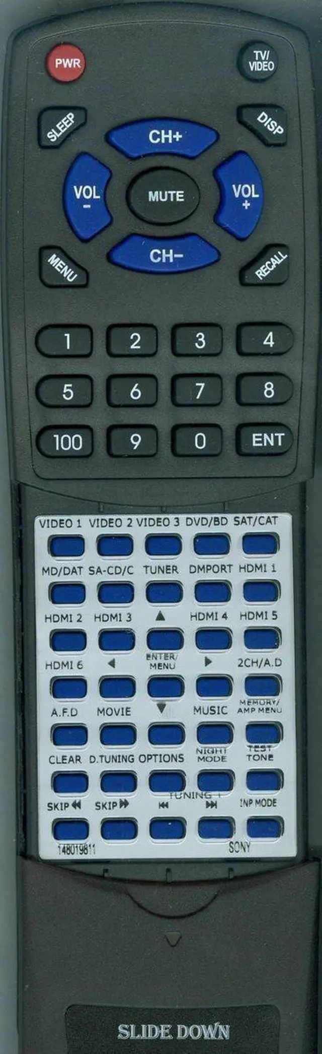Main image of Replacement Remote Control for Sony RMAAL008, 148019811, STRDA5300ES Main