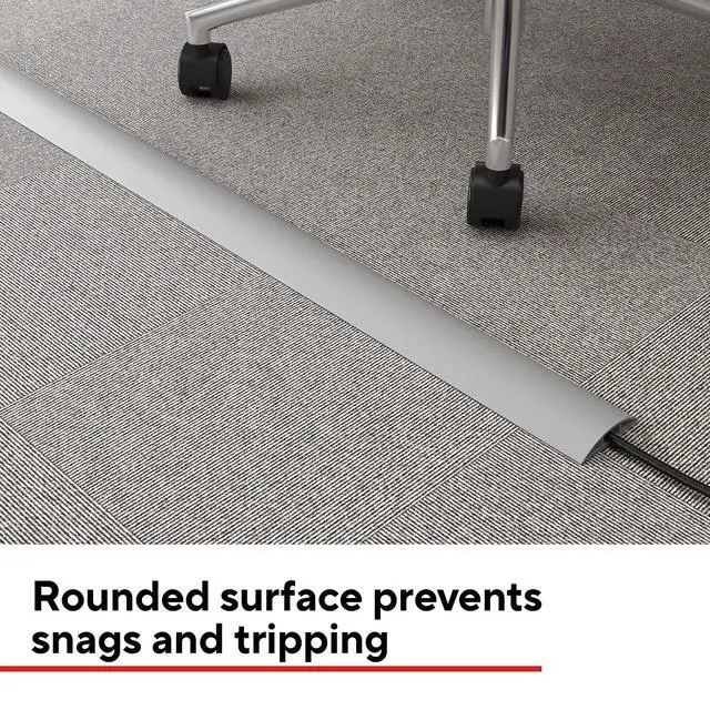Alt view image 3 of 6 - Cord Covers, 6 ft, Gray, Floor/Wall Cable Concealer to Hide Wires, Paintable Low-Profile Cover