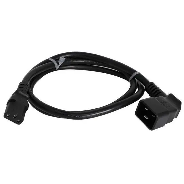 Alt view image 2 of 2 - Left Angled C20 to C13 Power Cord - 2 Foot, 15A/250V, 14/3 AWG, IEC 60320 - Part # IBX-67301-02 (2 ft)