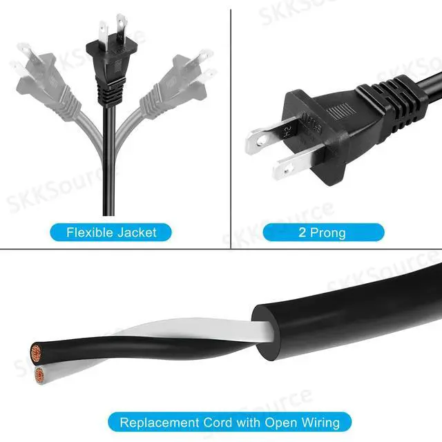Alt view image 3 of 5 - 10ft UL Listed 18AWG AC Power Cord Compatible with Bosch 3604460555 SC707-1 3604460049 2604460056 1614460010