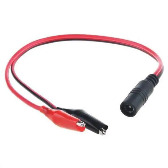 Alt view image 2 of 3 - 5.5x2.5mm DC Male Plug to Dual Alligator Clip Power Charger Connector Cable