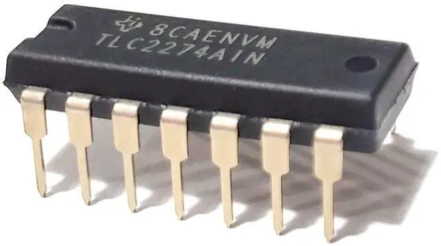 Main image of TLC2274AIN TLC2274A TLC2274 Advanced LinCMOS Rail-to-Rail Quad Precision Operational Amplifier Op Amp Breadboard-Friendly IC DIP-14 (Pack of 2)