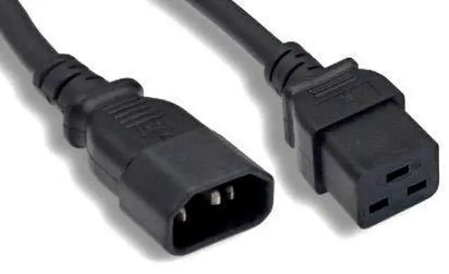 Main image of 10 Feet AC Power Cord 3 Prong Extension Cable IEC320 C14 to C19 14 AWG 15A 250V SJT Heavy Duty Black for Servers/Routers/Network Switches/Blade Server Enclosures/Data Rack