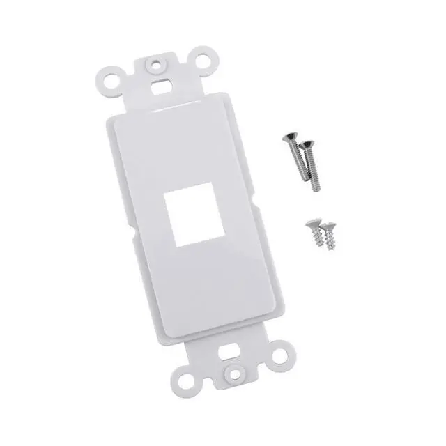 Alt view image 5 of 5 - 1-Port Single Gang Keystone Decora Style Insert Strap (10 Pack, White)