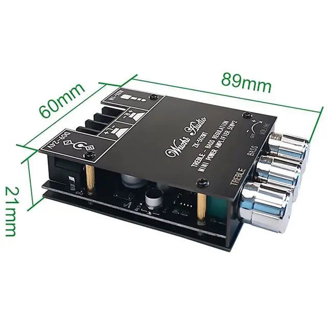 Alt view image 6 of 7 - BT5.0 Amplifier Board, DC 9~24V 3A Digital Power Amp Audio Board Module Mobile App Control for Home Theatre System