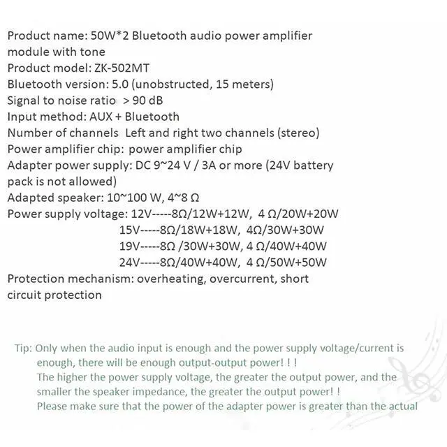 Alt view image 4 of 7 - BT5.0 Amplifier Board, DC 9~24V 3A Digital Power Amp Audio Board Module Mobile App Control for Home Theatre System