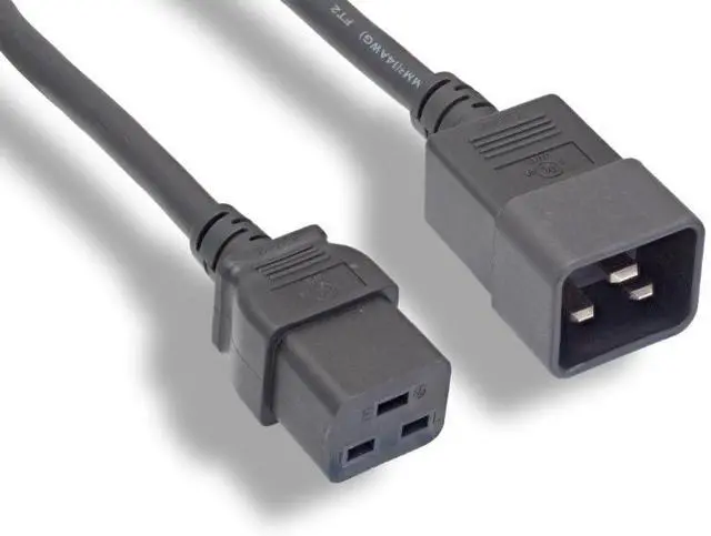 Main image of Power Cord, C19/C20 12AWG 20A 250V, Black 2FT