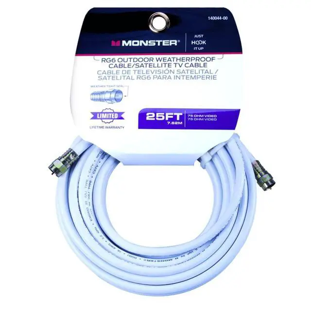 Alt view image 3 of 3 - Cable Video Coaxial Cable Digital 75 Ohm 25 ' Carded