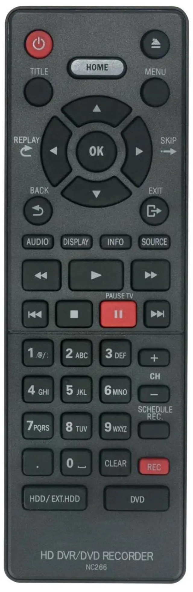 Main image of NC266 NC266UH Remote Control for Magnavox HD DVR DVD Recorder | No programming or pairing needed, Replacement Remote Compatible Models MDR865H MDR868H MDR867H MDR865H/F7