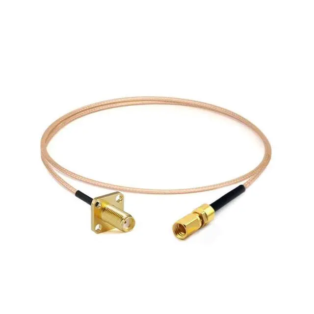Alt view image 2 of 2 - RF Cable Assembly, SMA Female 4-Hole Flange to SSMC Female, RG178 Flexible Coax, DC-3GHz (2000 mm)