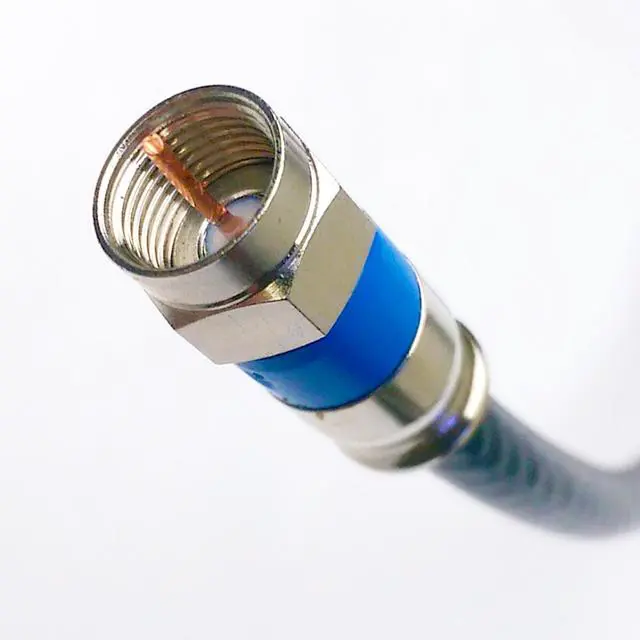 Main image of 200ft Black Indoor/Outdoor RG-6 Coax Cable 75 Ohm UV Resistance (CATV, Satellite TV, or Broadband Internet) with Quad Shield Compression COAXIAL CONNECTORS