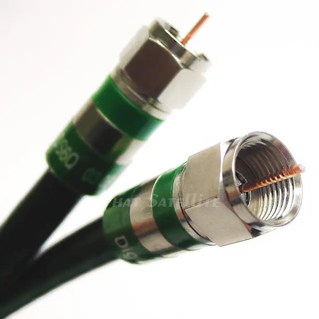 Alt view image 2 of 2 - 200ft Black Indoor/Outdoor RG-6 Coax Cable 75 Ohm UV Resistance (CATV, Satellite TV, or Broadband Internet) with Quad Shield Compression COAXIAL CONNECTORS