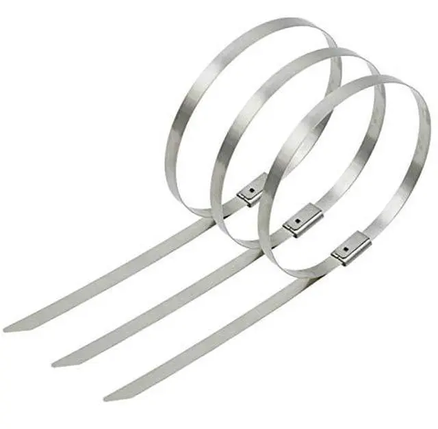 Alt view image 3 of 5 - SYD 12 Inch Metal Cable Ties (100 Pieces) Heavy Duty 304 Stainless Steel Zip Ties (BLACK)