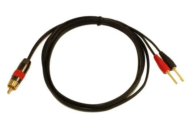 Alt view image 2 of 2 - MyCableMart 12ft 1 Wire SubWoofer 18AWG (1 RCA to 2 Pos/Neg Speaker Connects) Cable