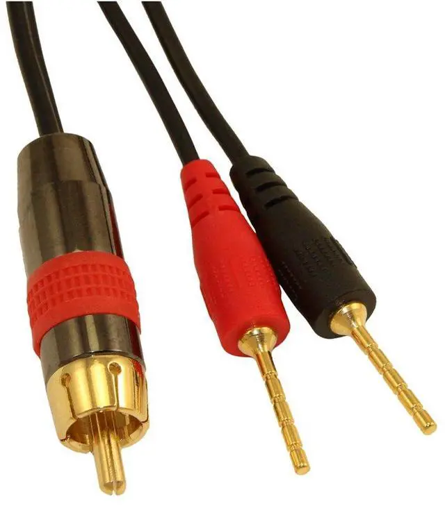 Main image of MyCableMart 12ft 1 Wire SubWoofer 18AWG (1 RCA to 2 Pos/Neg Speaker Connects) Cable