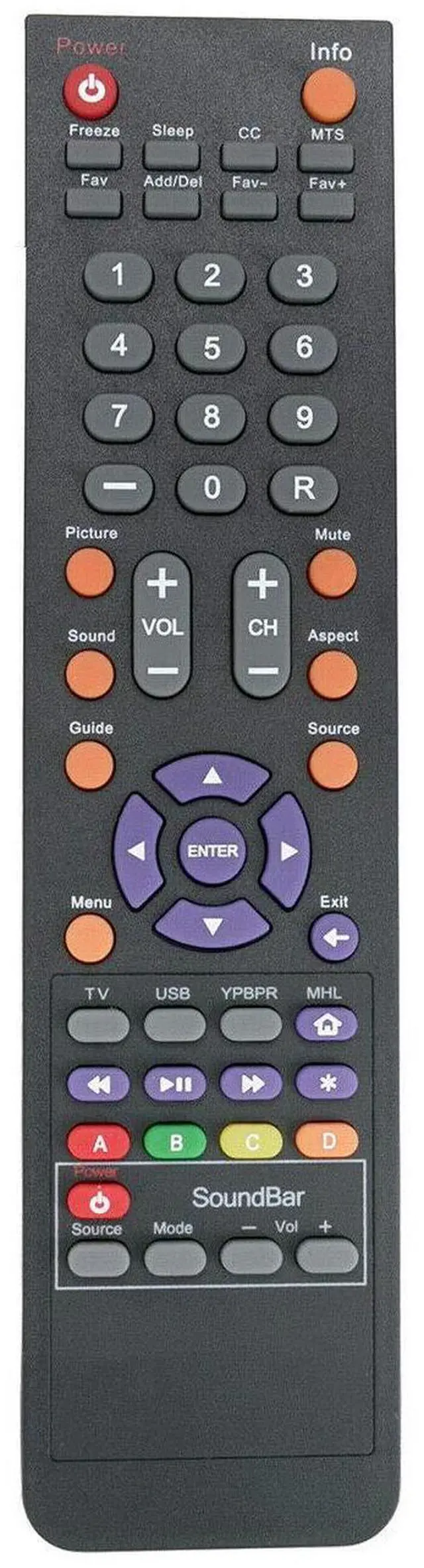 Alt view image 2 of 5 - New 142022370010C Remote for Sceptre TV E165BV-MQ E205BD-SMQC X325BV-FMQC X32