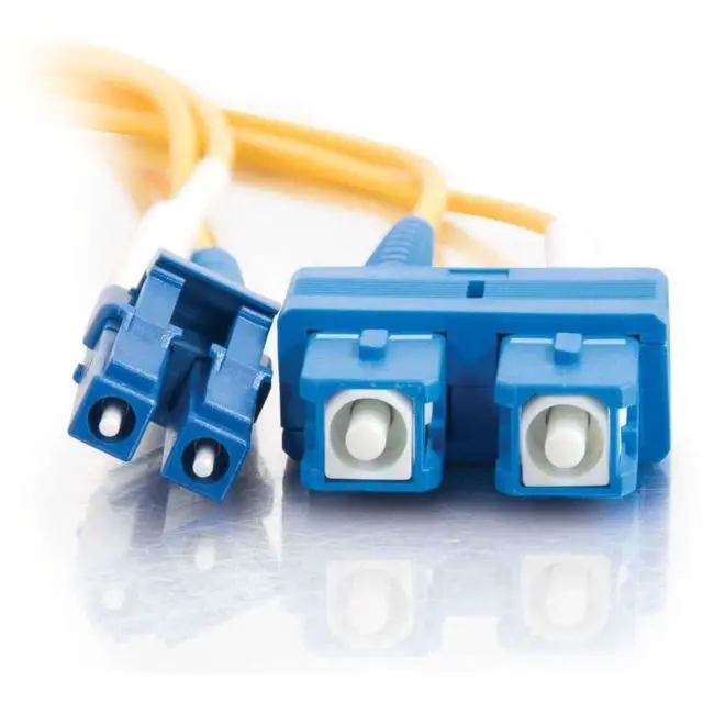 Alt view image 2 of 4 - 26260 OS2 Fiber Optic Cable - LC-SC 9/125 Duplex Single-Mode PVC Fiber Cable, Yellow (6.6 Feet, 2 Meters)