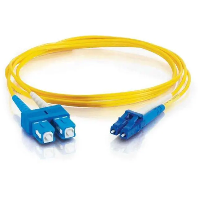 Alt view image 4 of 4 - 26260 OS2 Fiber Optic Cable - LC-SC 9/125 Duplex Single-Mode PVC Fiber Cable, Yellow (6.6 Feet, 2 Meters)