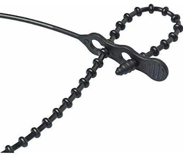 Main image of 24 in. L Black Beaded Cable Tie 5 pk