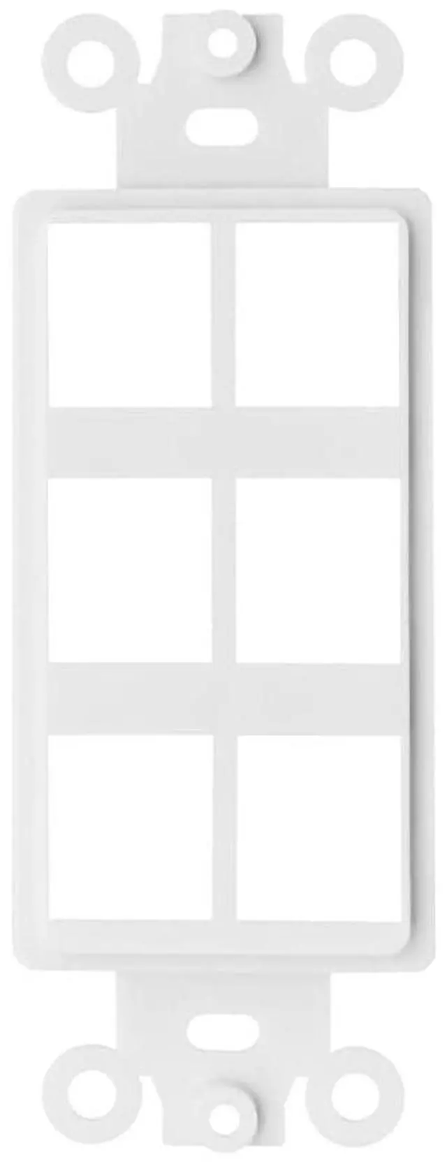 Main image of 6 Port, Decora RJ45 Network Keystone Wall Plate Insert, White, 25 Pc(s)