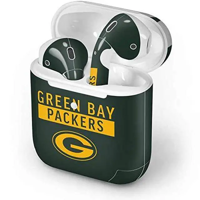 Alt view image 3 of 3 - Decal Audio Skin Compatible with Apple AirPods 2 - Officially Licensed NFL Green Bay Packers Green Performance Series Design