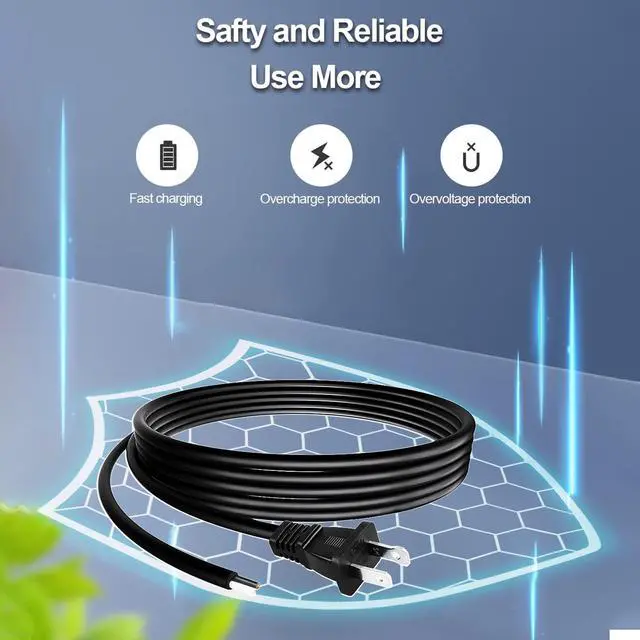Alt view image 4 of 5 - 10ft UL Listed 18AWG AC Power Cord Cable Replacement for DWE4887 DW400 DW402 DW802 Electric Grinder
