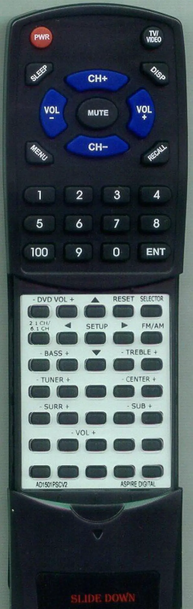 Main image of Replacement Remote Control for Aspire Digital AD1501PSC, AD1501PSCV2