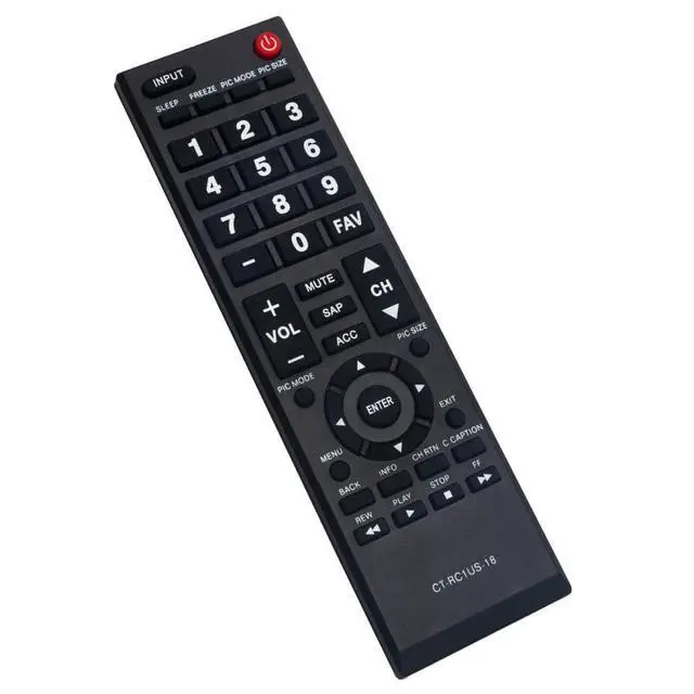 Alt view image 3 of 5 - CT-RC1US-18 TV Remote Control for Toshiba TV in Living Rooms or Rooms | Replacement Remote Compatible Models 32L220U19 32L310U20 32L310U18 49L510U18 55L510U18