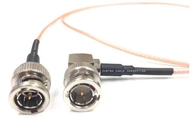Alt view image 3 of 3 - 1 Foot HD-SDI RG179 BNC Male to Right Angle BNC Male (75 Ohm) Cable for BMCC BMPC Hyperdeck Cameras by