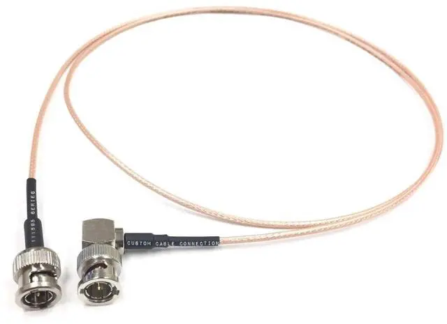 Main image of 1 Foot HD-SDI RG179 BNC Male to Right Angle BNC Male (75 Ohm) Cable for BMCC BMPC Hyperdeck Cameras by