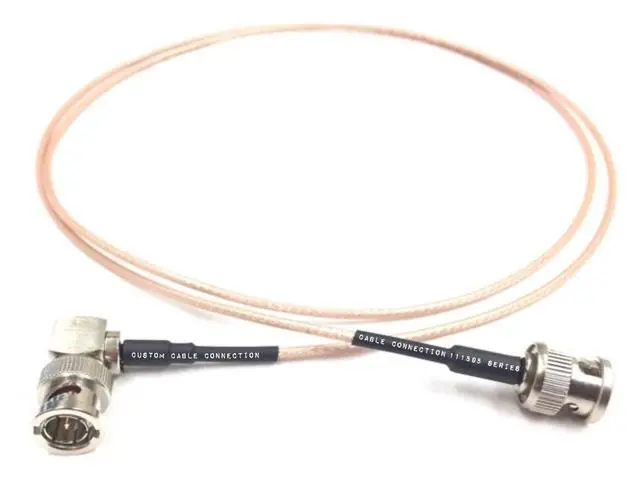 Alt view image 2 of 3 - 1 Foot HD-SDI RG179 BNC Male to Right Angle BNC Male (75 Ohm) Cable for BMCC BMPC Hyperdeck Cameras by