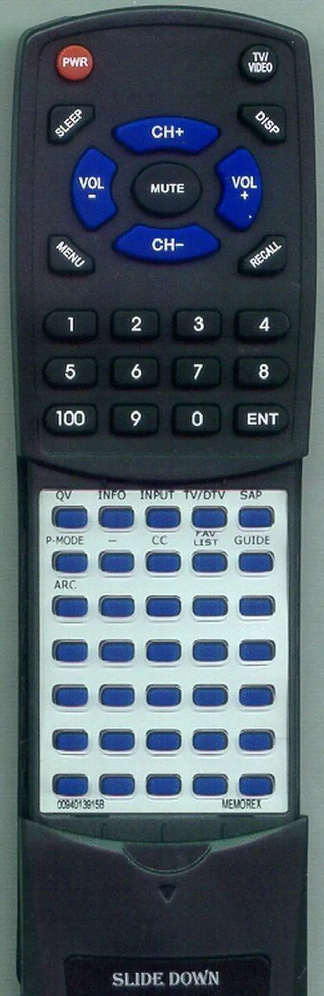 Main image of Replacement Remote Control for MEMOREX 0094013915B, MT2025D, MT2028D